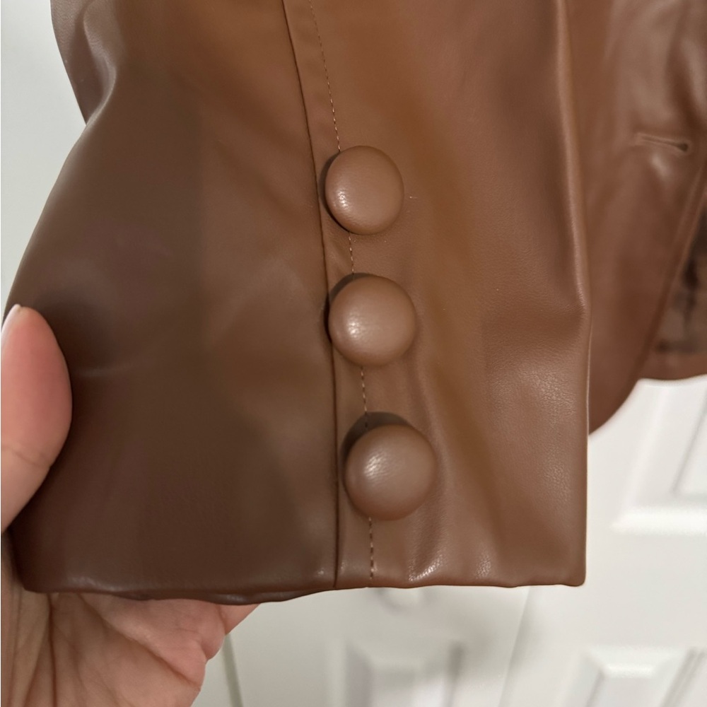 HYFVE Tan Faux Leather Blazer - Picture 4 of 4